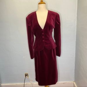 Burgundy Velvet House of Bianchi Suit 1980s